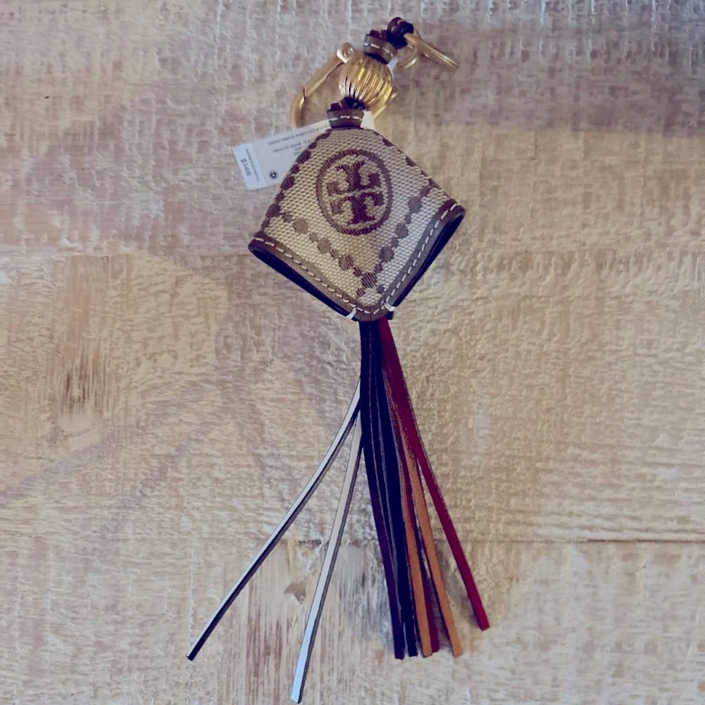 NWT Tory Burch Jacquard Monogram Key Fob